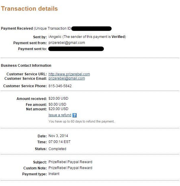 Prizerebel Payment Proof